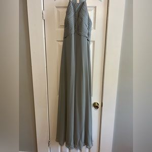 Azazie Dolphin Grey Halter Bridesmaid Dress